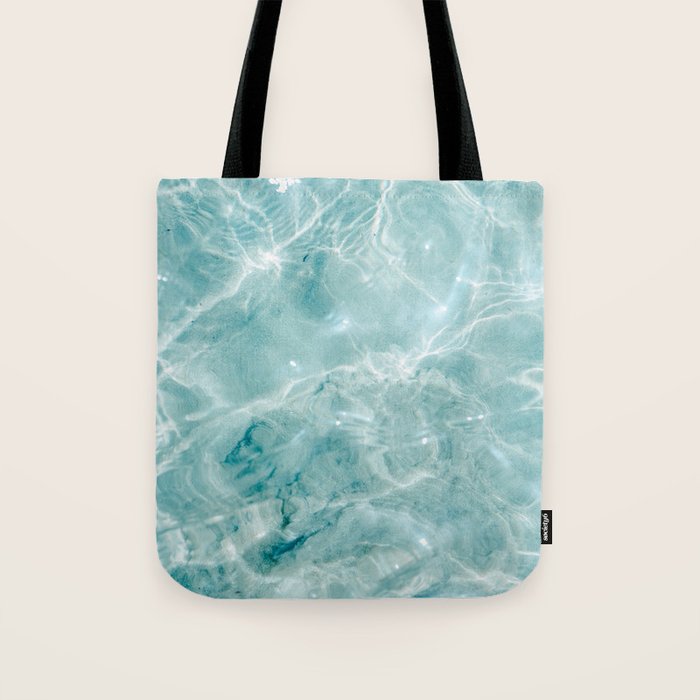 Clear blue water | Colorful ocean photography print | Turquoise sea Tote Bag Gallery Image 1