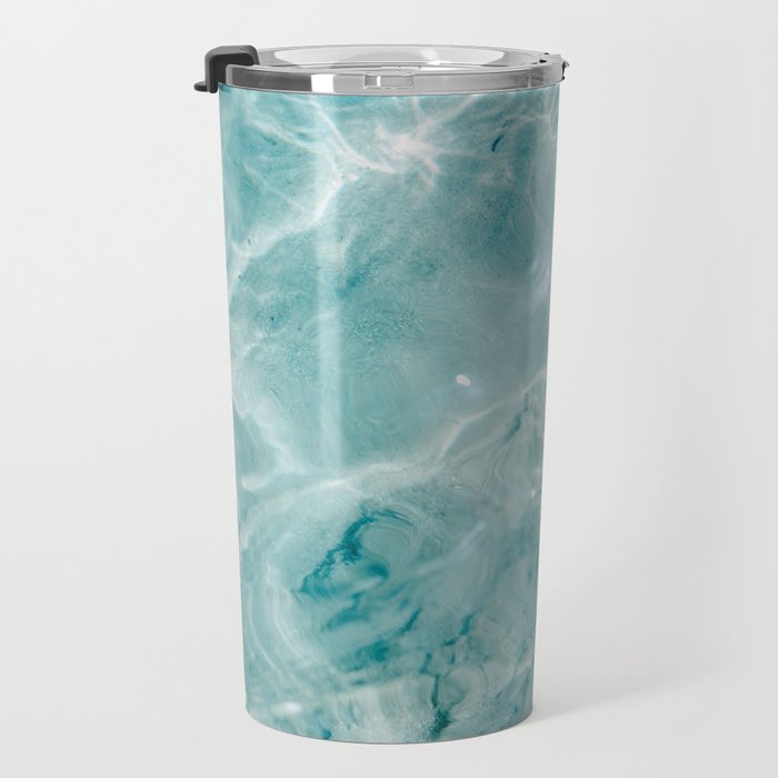 Clear blue water | Colorful ocean photography print | Turquoise sea Travel Mug Gallery Image 3