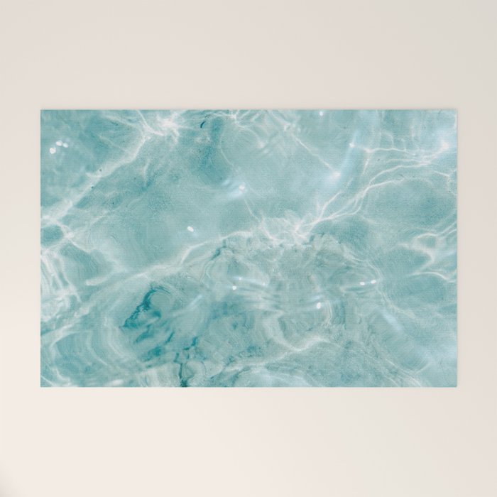 Clear blue water | Colorful ocean photography print | Turquoise sea Welcome Mat Gallery Image 1