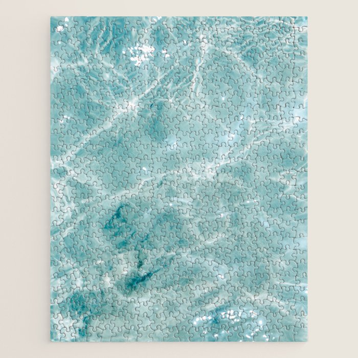 Clear blue water | Colorful ocean photography print | Turquoise sea Jigsaw Puzzle Gallery Image 1