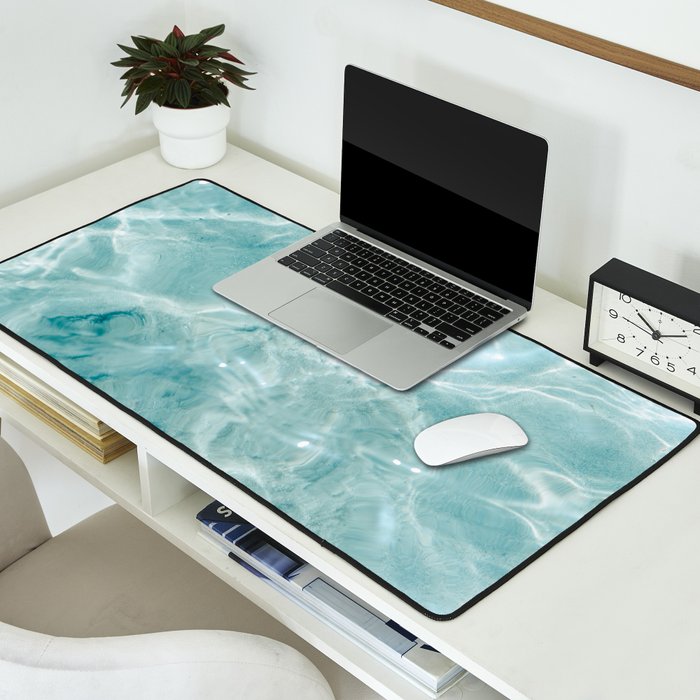 Clear blue water | Colorful ocean photography print | Turquoise sea Desk Mat Gallery Image 2