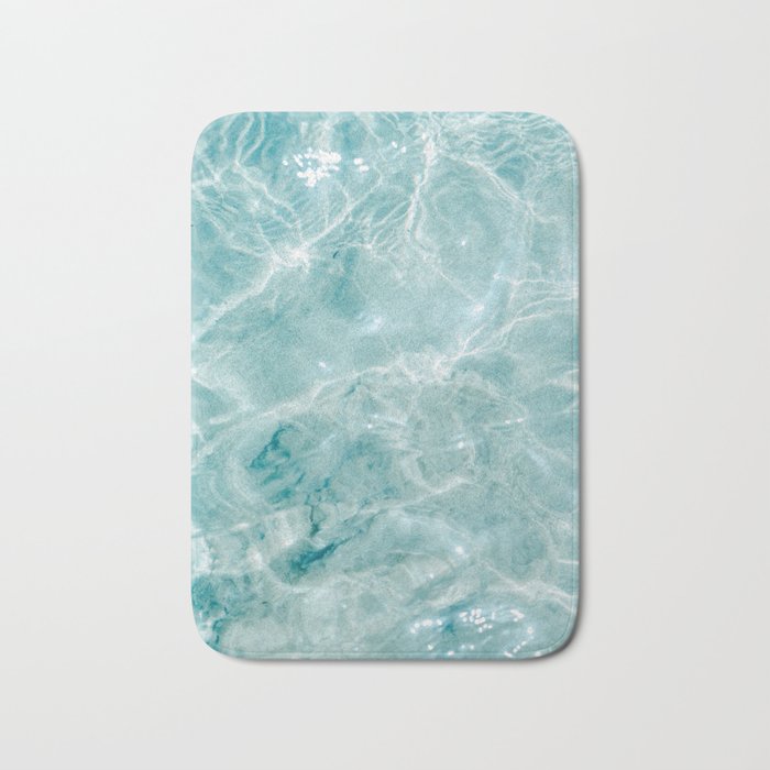Clear blue water | Colorful ocean photography print | Turquoise sea Bath Mat Gallery Image 1
