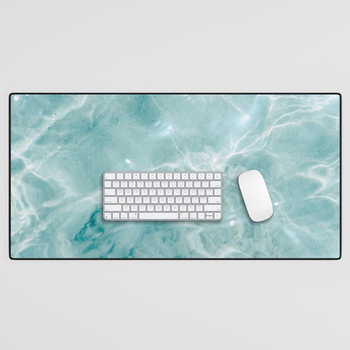 Clear blue water | Colorful ocean photography print | Turquoise sea Desk Mat Gallery Image 1