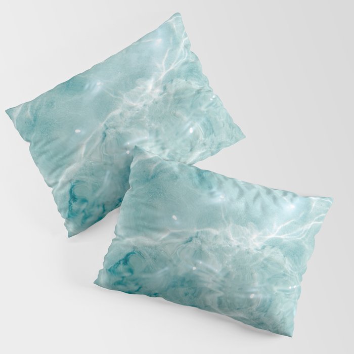 Clear blue water | Colorful ocean photography print | Turquoise sea Pillow Sham Gallery Image 3
