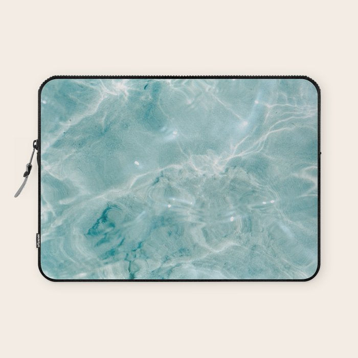Clear blue water | Colorful ocean photography print | Turquoise sea Laptop Sleeve Gallery Image 1