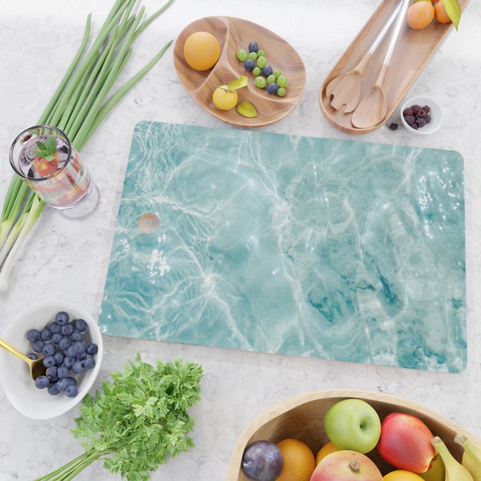 Clear blue water | Colorful ocean photography print | Turquoise sea Cutting Board Gallery Image 2