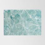 Clear blue water | Colorful ocean photography print | Turquoise sea Rug Gallery Image 2