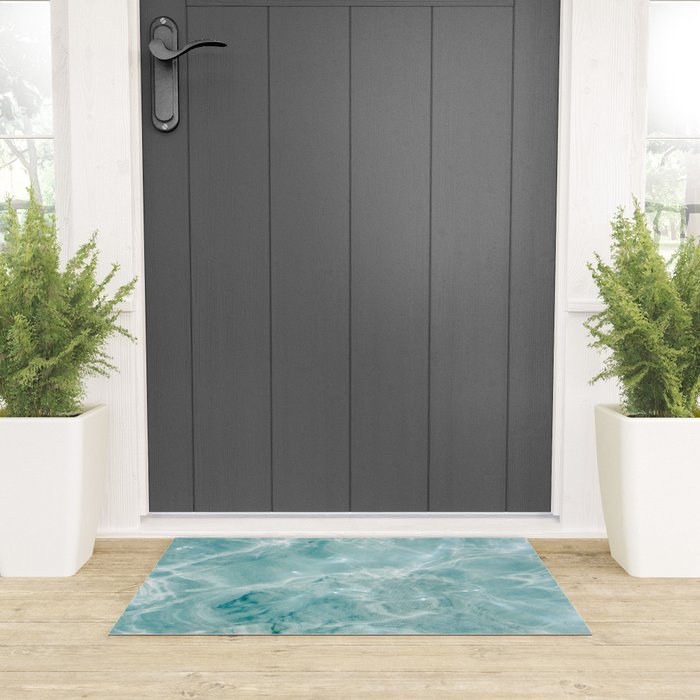 Clear blue water | Colorful ocean photography print | Turquoise sea Welcome Mat Gallery Image 3