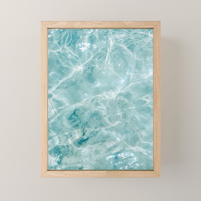 Clear blue water | Colorful ocean photography print | Turquoise sea Mini Art Print Gallery Image 1
