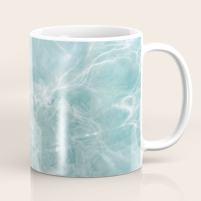 Clear blue water | Colorful ocean photography print | Turquoise sea Coffee Mug Gallery Image 1