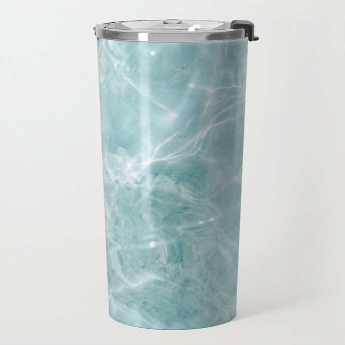 Clear blue water | Colorful ocean photography print | Turquoise sea Travel Mug Gallery Image 2