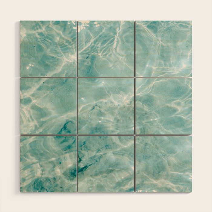 Clear blue water | Colorful ocean photography print | Turquoise sea Wood Wall Art Gallery Image 1