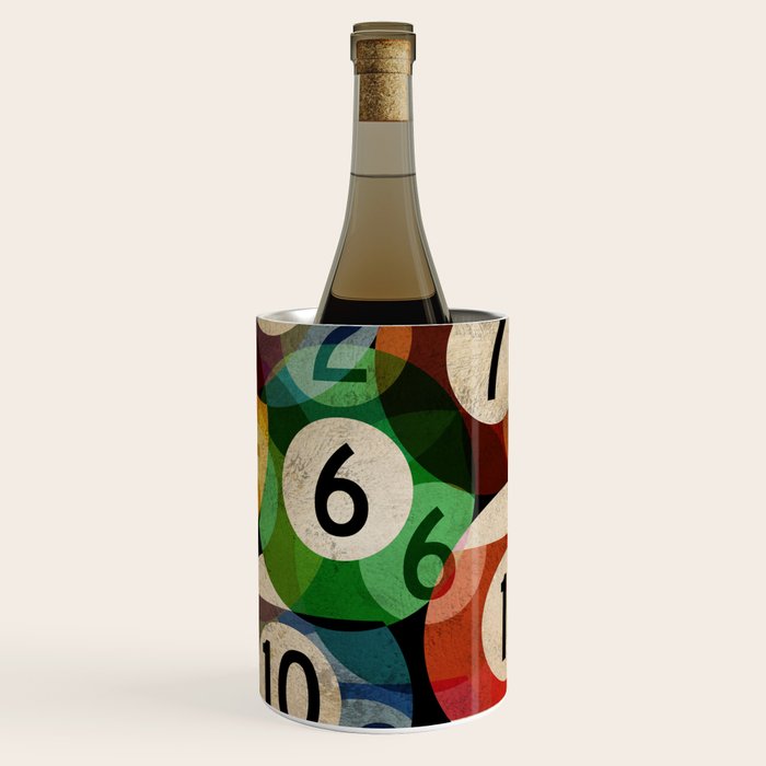 billiards balls ball pool table game room man cave eight ball colorful rainbow art Wine Chiller Gallery Image 1