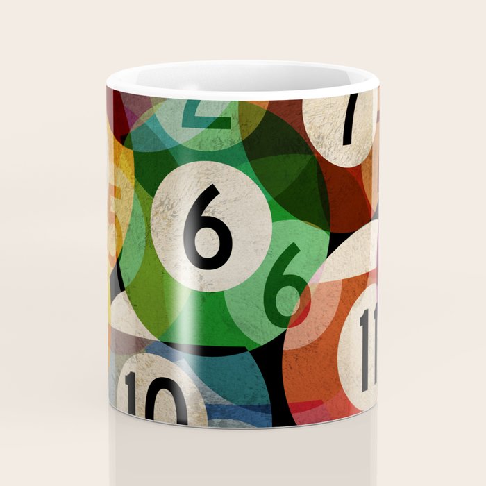 billiards balls ball pool table game room man cave eight ball colorful rainbow art Coffee Mug Gallery Image 4