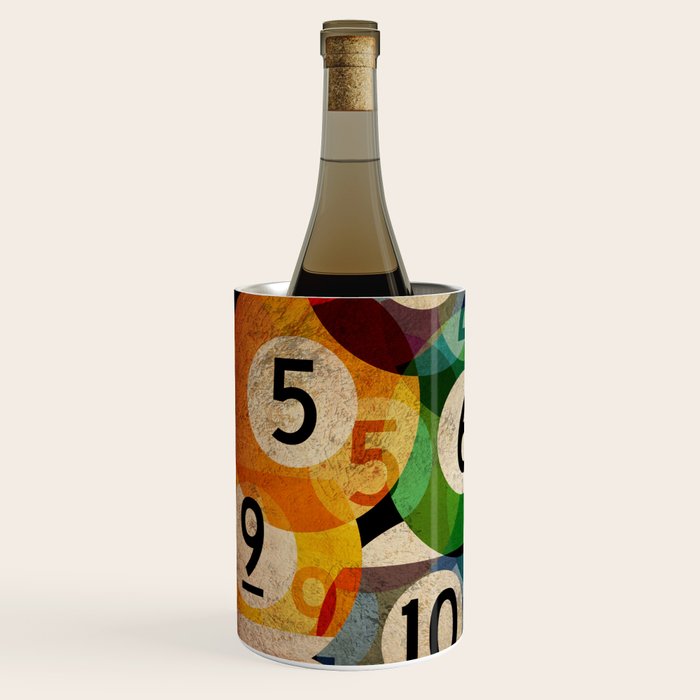 billiards balls ball pool table game room man cave eight ball colorful rainbow art Wine Chiller Gallery Image 2