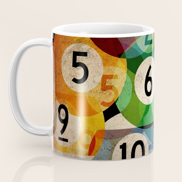 billiards balls ball pool table game room man cave eight ball colorful rainbow art Coffee Mug Gallery Image 3