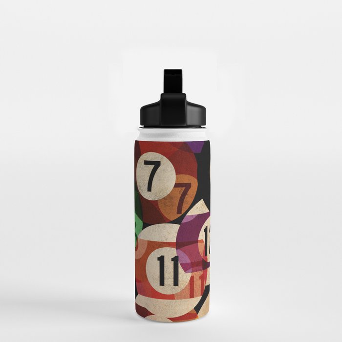 billiards balls ball pool table game room man cave eight ball colorful rainbow art Water Bottle Gallery Image 2