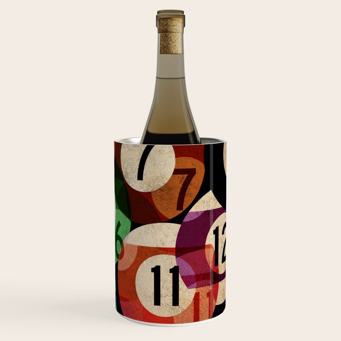 billiards balls ball pool table game room man cave eight ball colorful rainbow art Wine Chiller Gallery Image 3