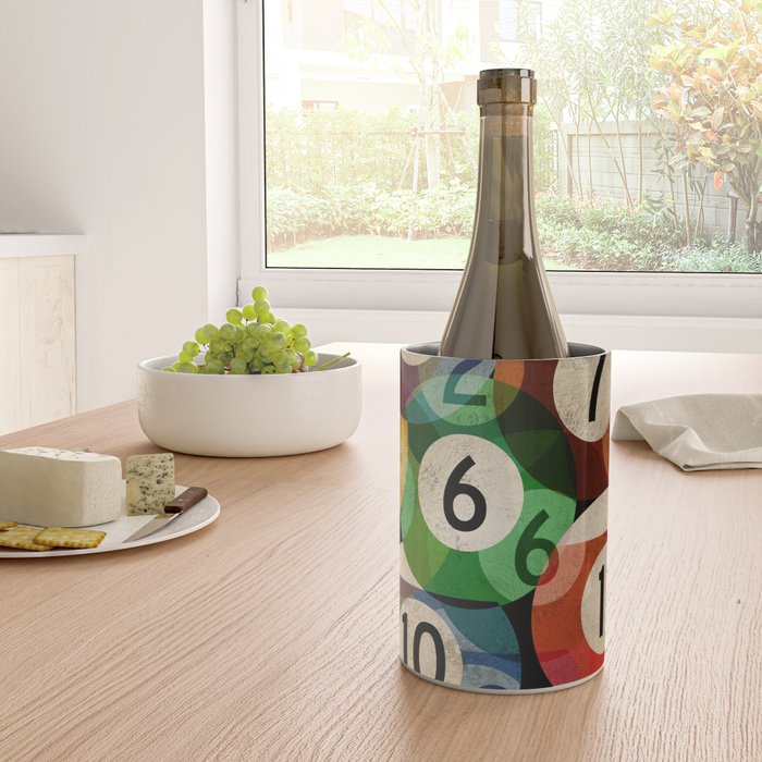 billiards balls ball pool table game room man cave eight ball colorful rainbow art Wine Chiller Gallery Image 4