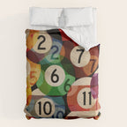 billiards balls ball pool table game room man cave eight ball colorful rainbow art Duvet Cover Gallery Image 6