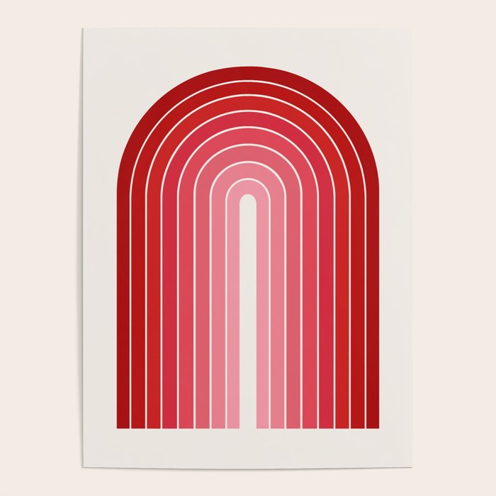 Gradient Arch VI Pink and Red Mid Century Modern Rainbow Poster Gallery Image 1