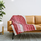 Gradient Arch VI Pink and Red Mid Century Modern Rainbow Throw Blanket Gallery Image 1