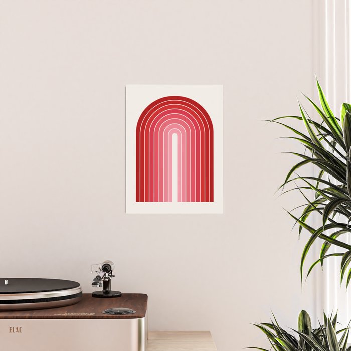 Gradient Arch VI Pink and Red Mid Century Modern Rainbow Poster Gallery Image 2