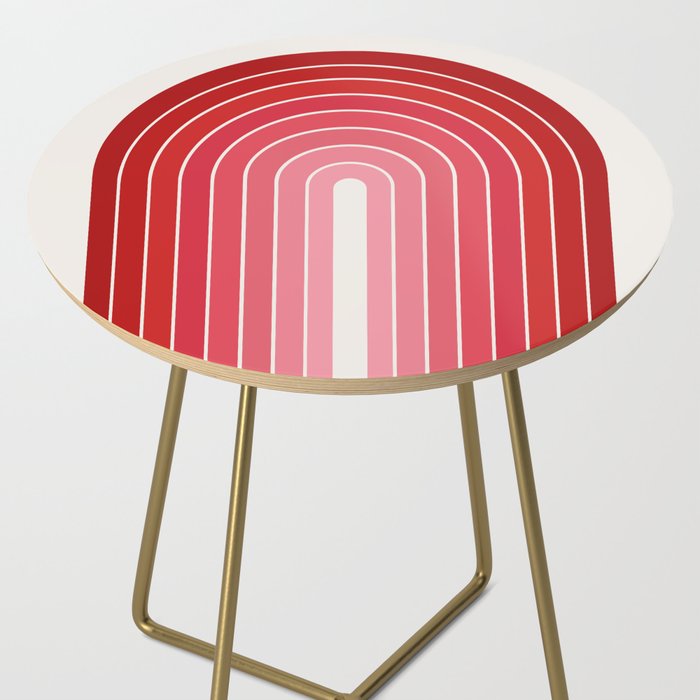 Gradient Arch VI Pink and Red Mid Century Modern Rainbow Side Table Gallery Image 2