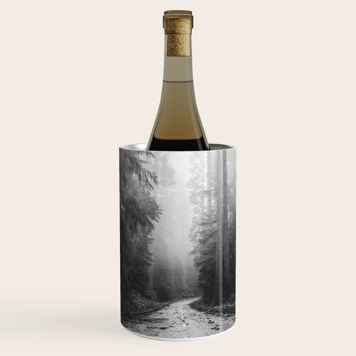 Redwood Forest Adventure Black and White - Nature Photography Wine Chiller Gallery Image 1