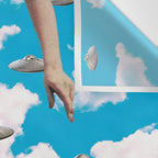 She's arrived (Giant woman & UFO) Wall Tapestry Gallery Image 3
