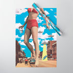 She's arrived (Giant woman & UFO) Wrapping Paper Gallery Image 1