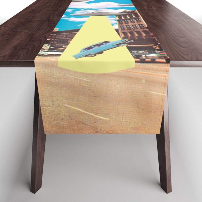 She's arrived (Giant woman & UFO) Table Runner Gallery Image 1