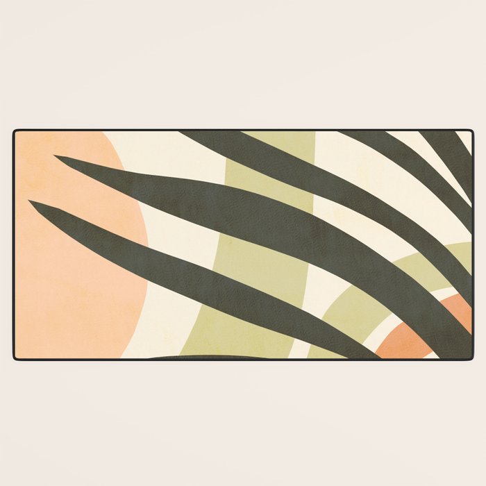 Palm leaf with sun and rainbow nº2 Desk Mat Gallery Image 3