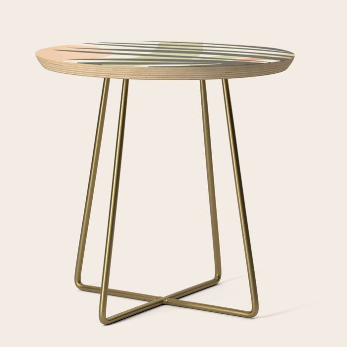 Palm leaf with sun and rainbow nº2 Side Table Gallery Image 1