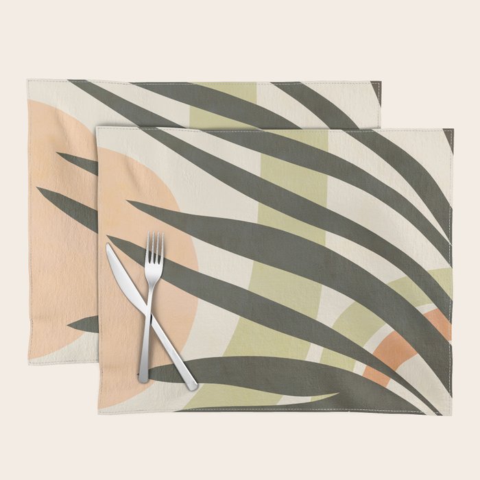 Palm leaf with sun and rainbow nº2 Placemat Gallery Image 1