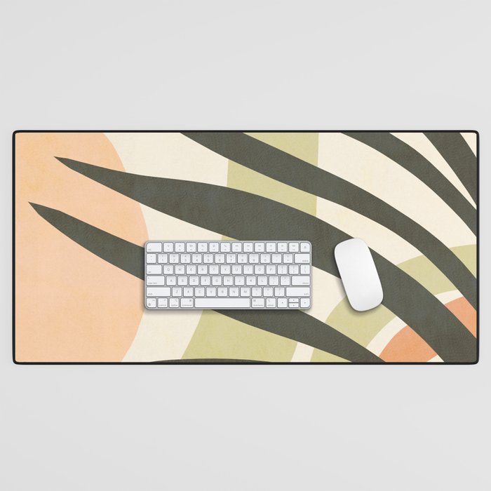 Palm leaf with sun and rainbow nº2 Desk Mat Gallery Image 1