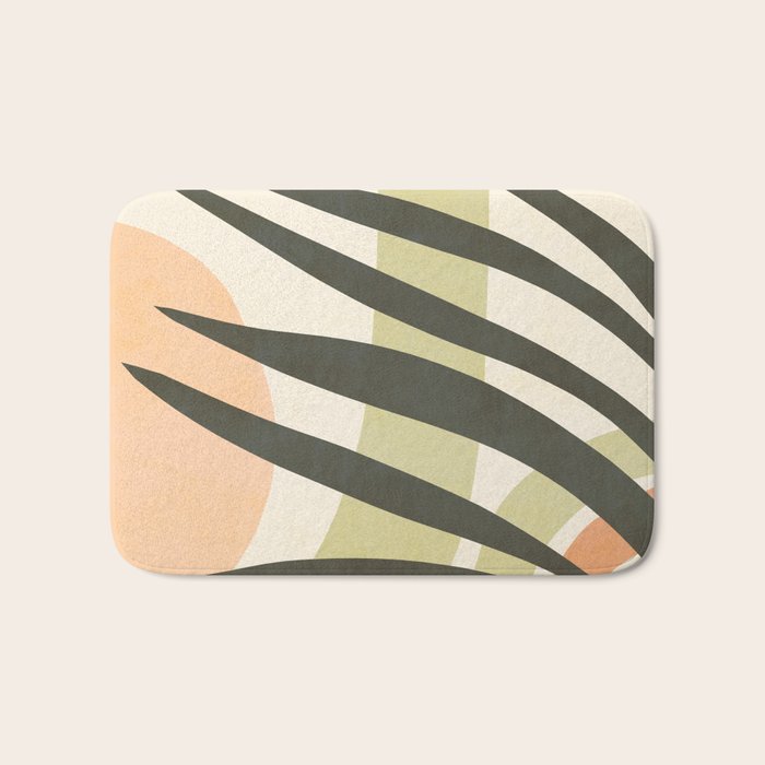 Palm leaf with sun and rainbow nº2 Bath Mat Gallery Image 1
