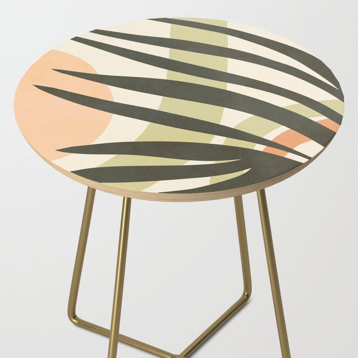 Palm leaf with sun and rainbow nº2 Side Table Gallery Image 2