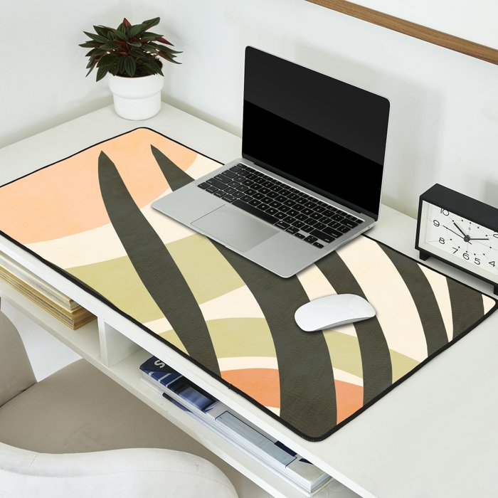 Palm leaf with sun and rainbow nº2 Desk Mat Gallery Image 2