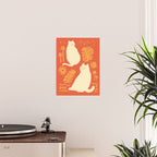 Abstraction minimal cat 27red happy go lucky Poster Gallery Image 2