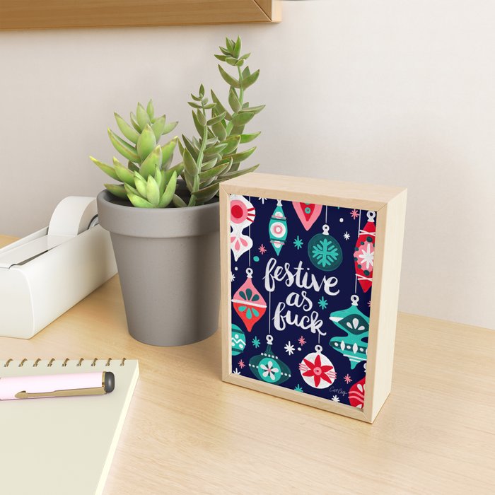 Festive As Fuck - Navy Palette Mini Art Print Gallery Image 2