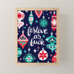 Festive As Fuck - Navy Palette Mini Art Print Gallery Image 1