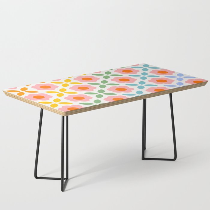 Retro Flower Pattern - rainbow Coffee Table Gallery Image 1