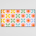 Retro Flower Pattern - rainbow Desk Mat Gallery Image 3