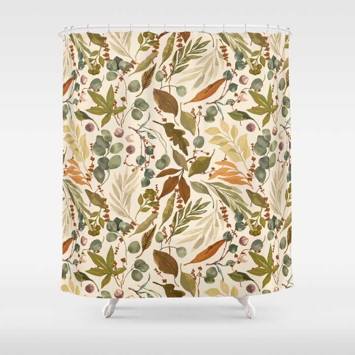 Fall leafy nature B Shower Curtain Gallery Image 1