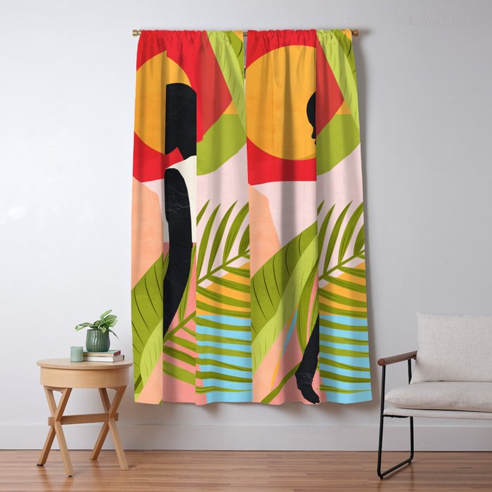 Tropical Girl 2/2 Window Curtain Gallery Image 5