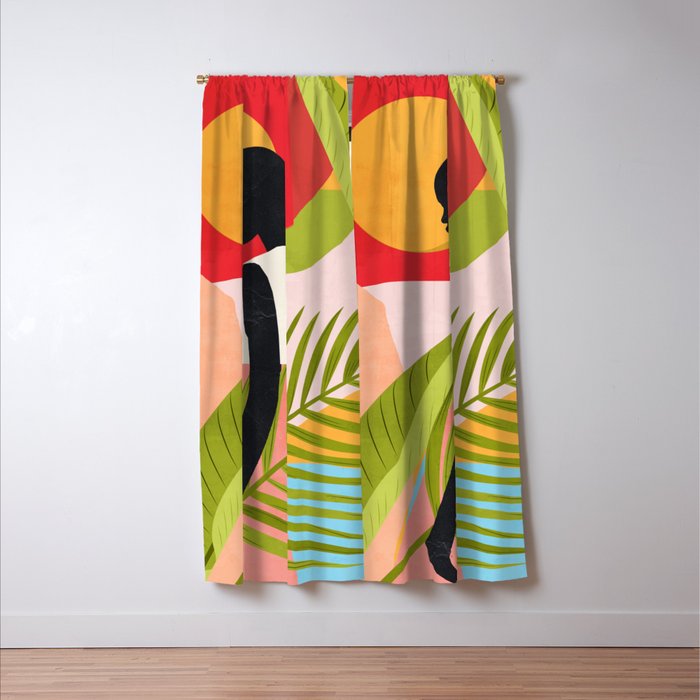 Tropical Girl 2/2 Window Curtain Gallery Image 3