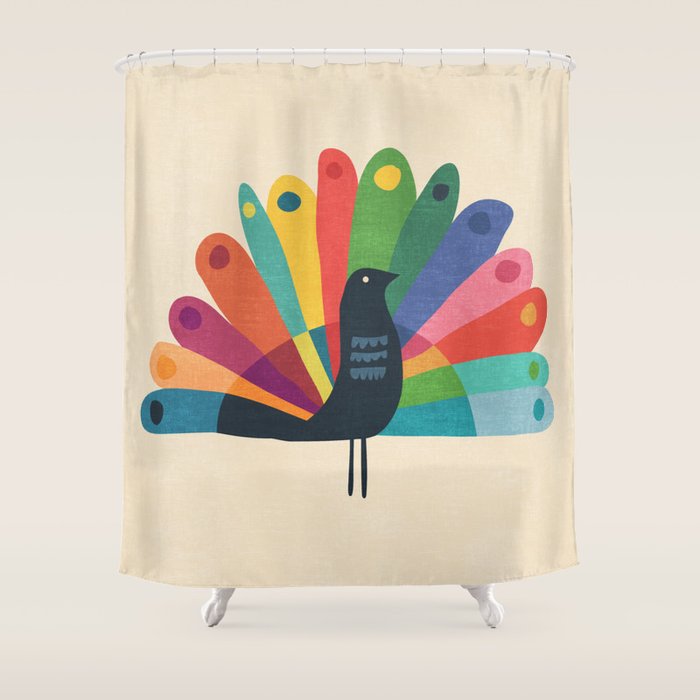 Whimsical Peacok Shower Curtain Gallery Image 1