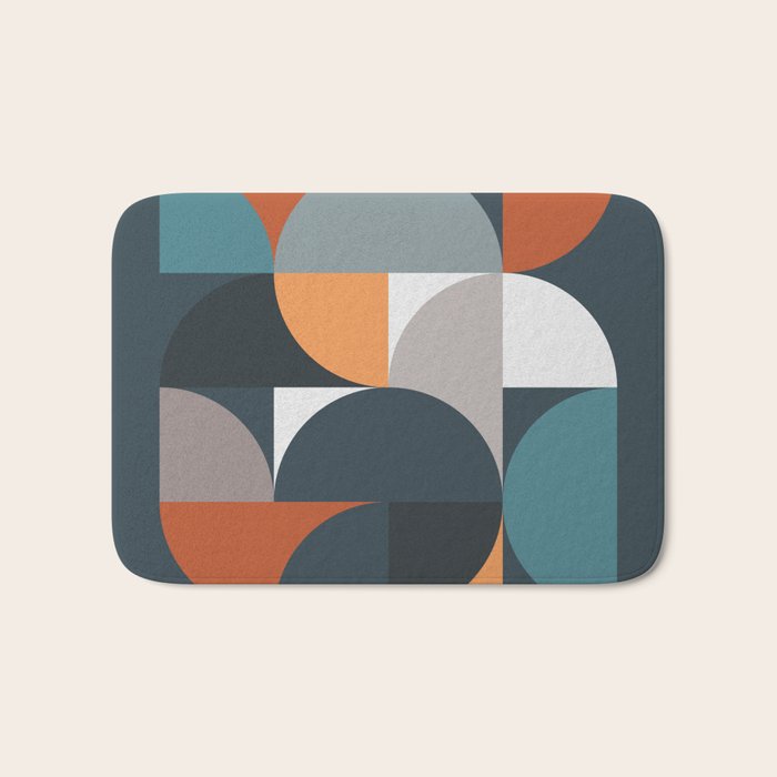 Mid Century Geometric 11/2 Bath Mat Gallery Image 1