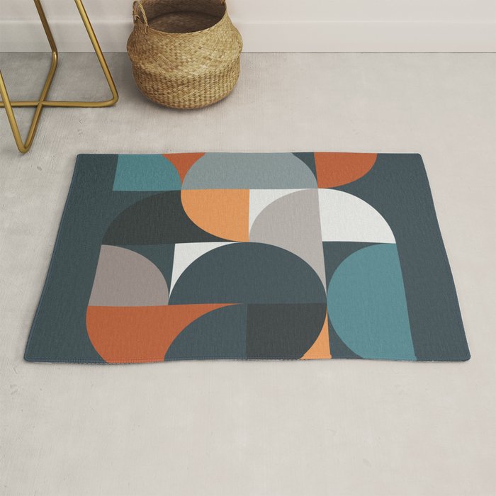 Mid Century Geometric 11/2 Rug Gallery Image 1